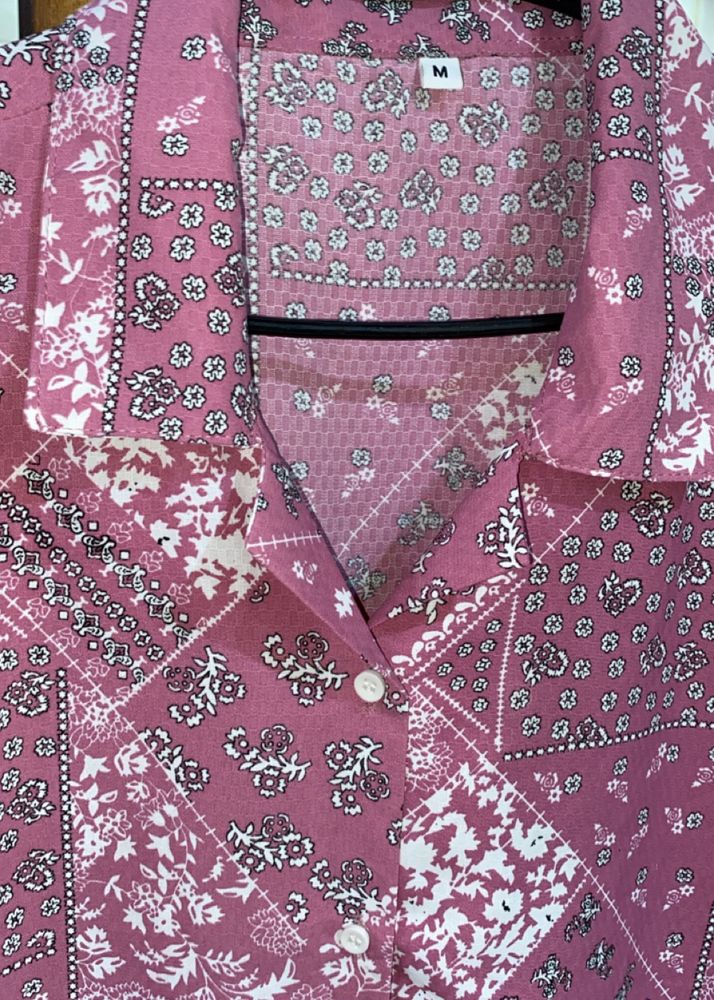 Printed Pin Shirt -with  White Pant Combo