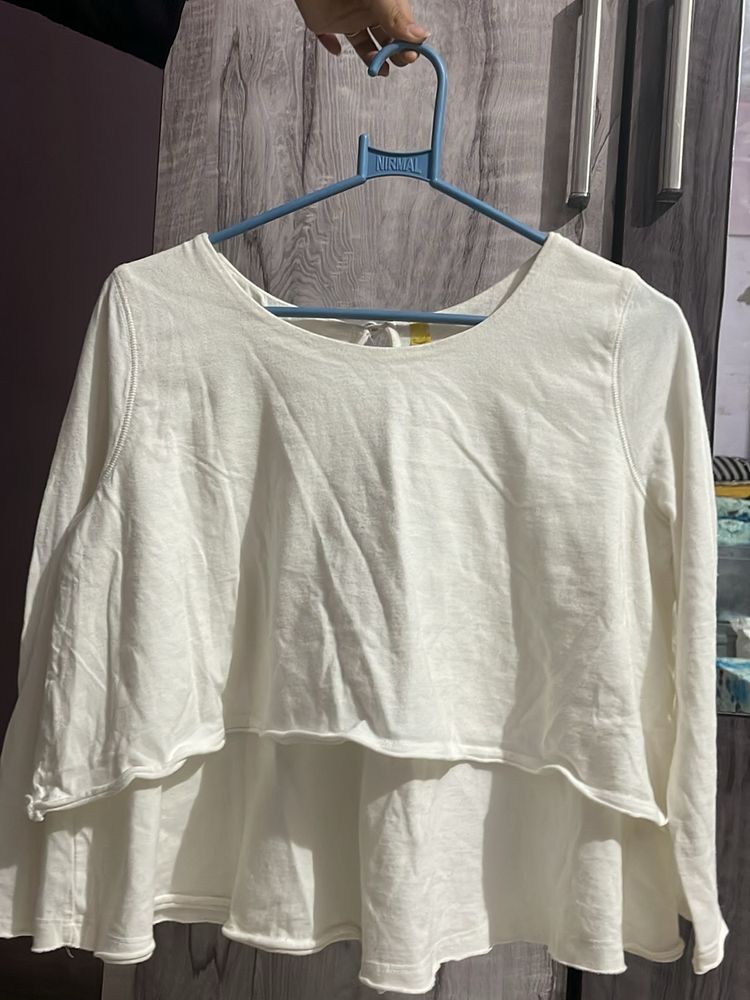 White Stylists Top With Open Back