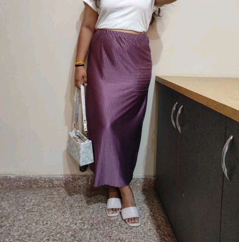 Women Satin Maxi Skirt