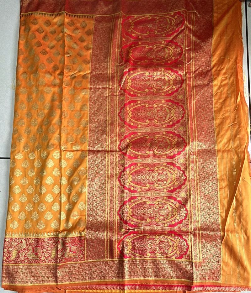 Mustard Yellow Art Silk Saree