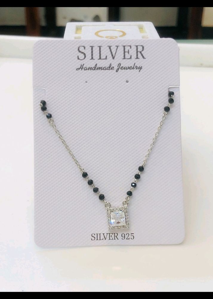 Zirconia Diamond Mangalsutra Pure Silver 925