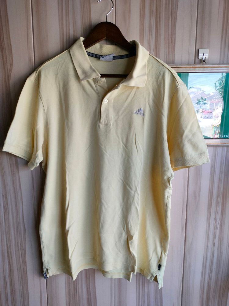 Adidas Light Yellow Polo T-Shirt