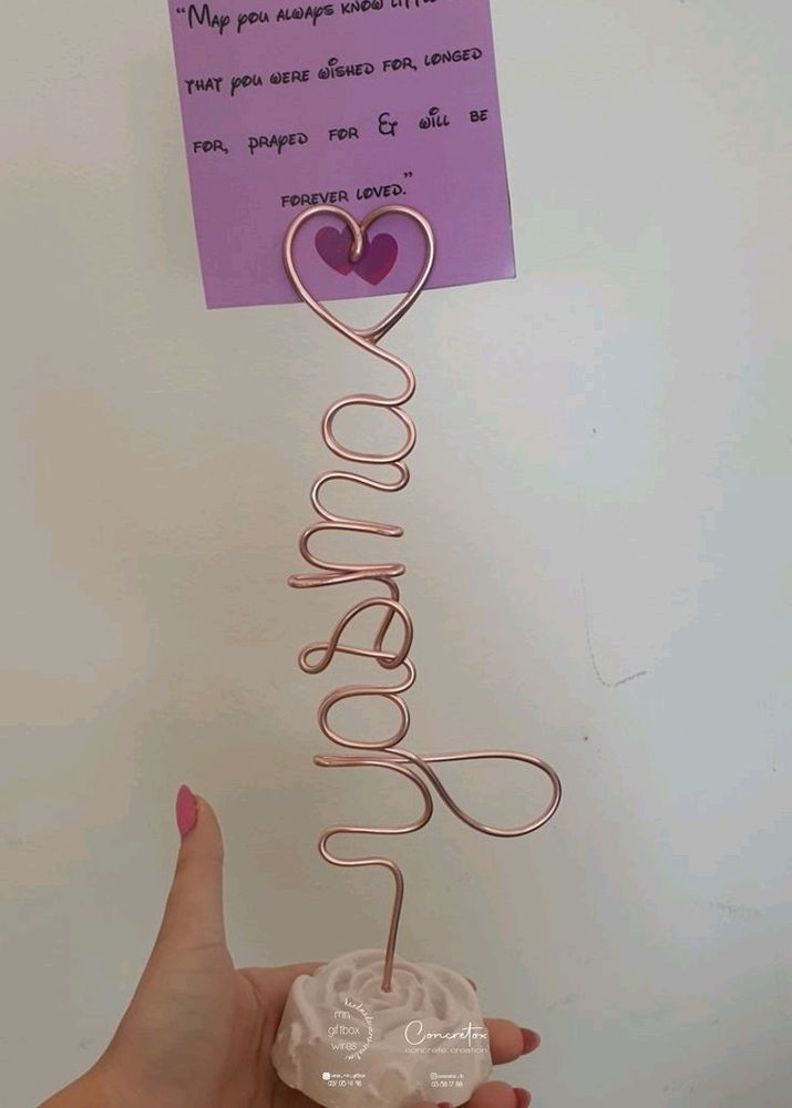 Handmade Name Wire Msg Gift 🎁