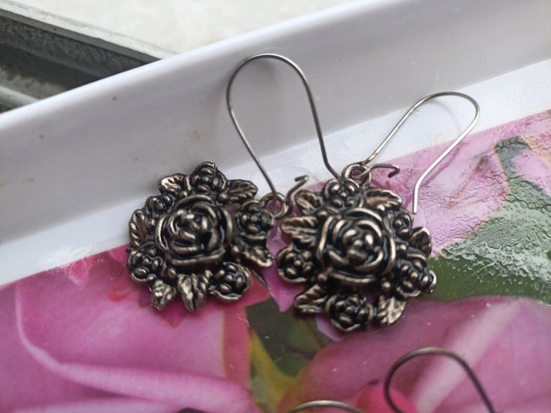 Rose Design Antique Oxidised Earrings For Women