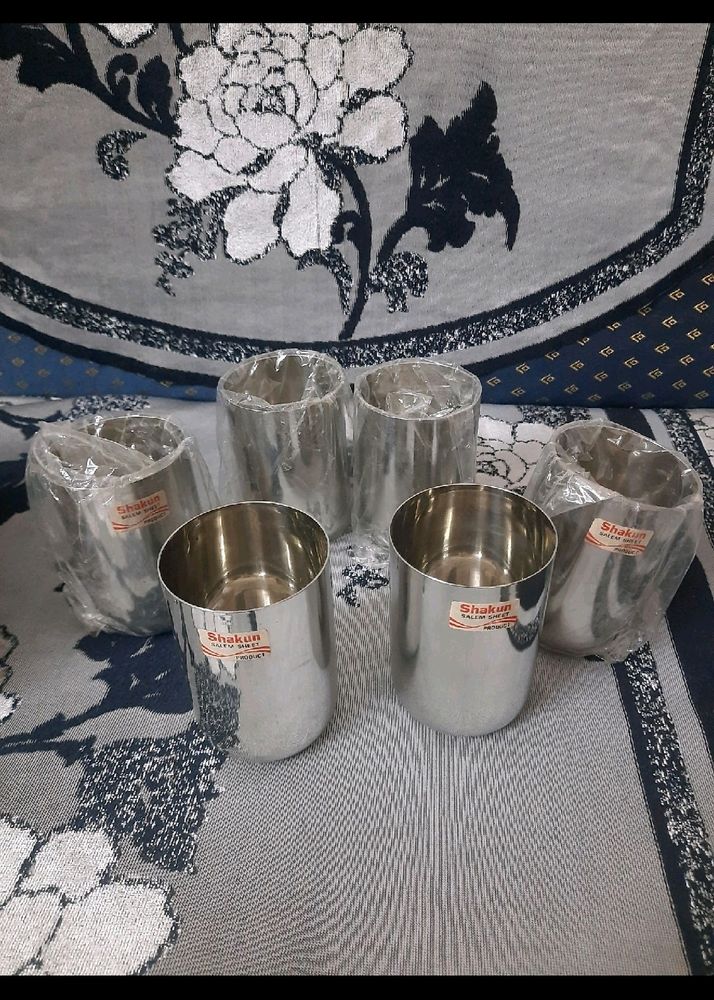 Set Of Six Steel Glasses