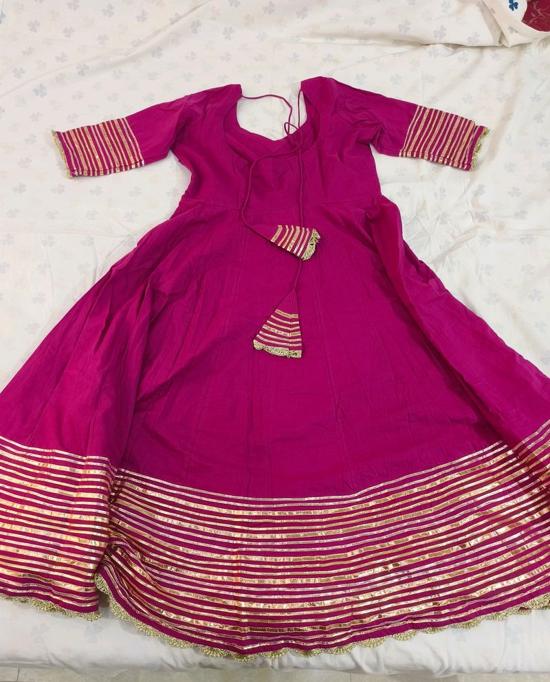 Pink Anarkali Suit Set L