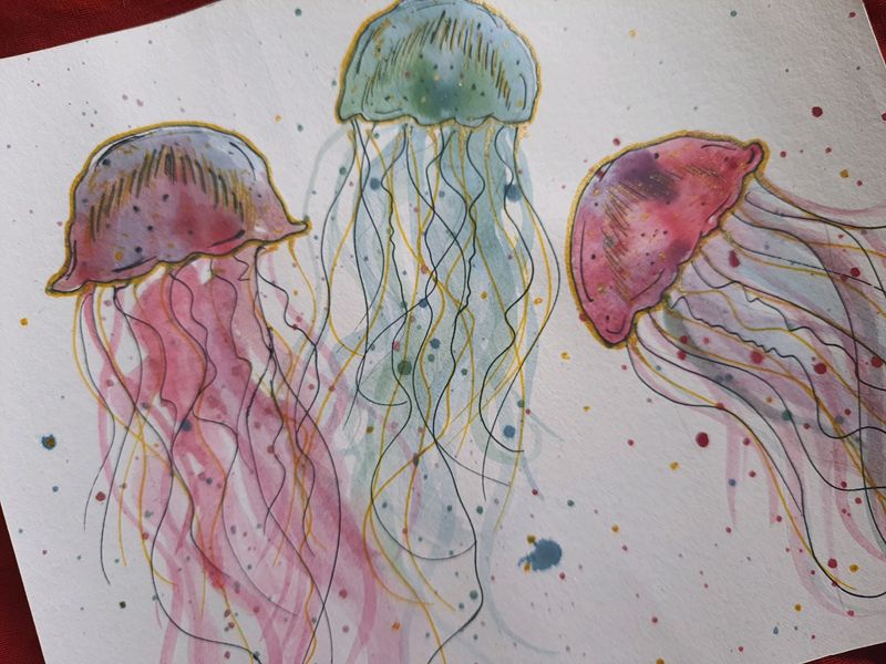 jellyfish watercolor painting 🪼