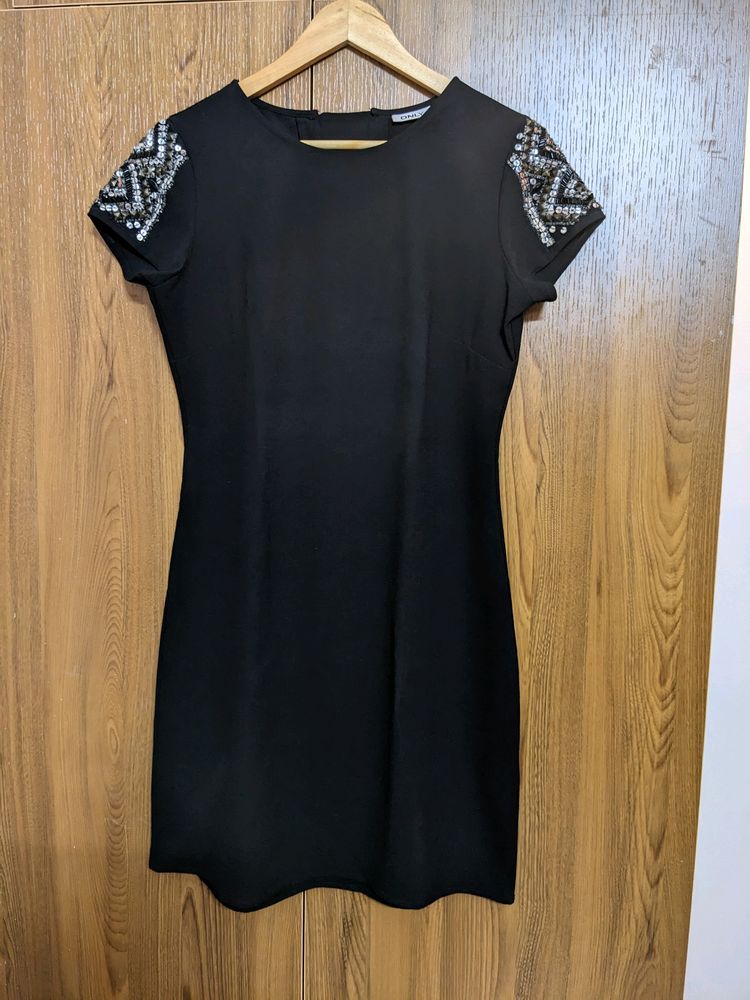 Original ONLY Black Knee Length Party Wear Dress