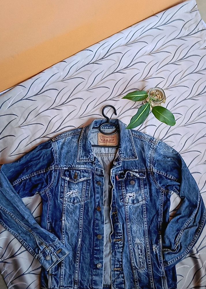 Heavy Washed Denim Unisex Jacket.