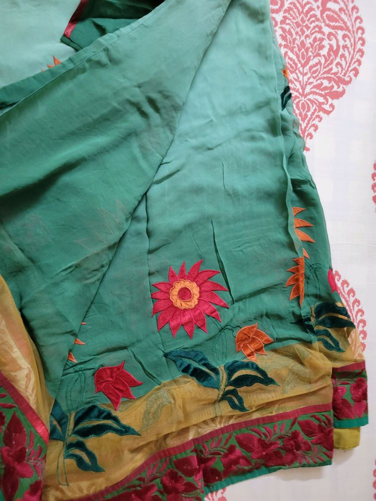 Saree With Stitched Blouse