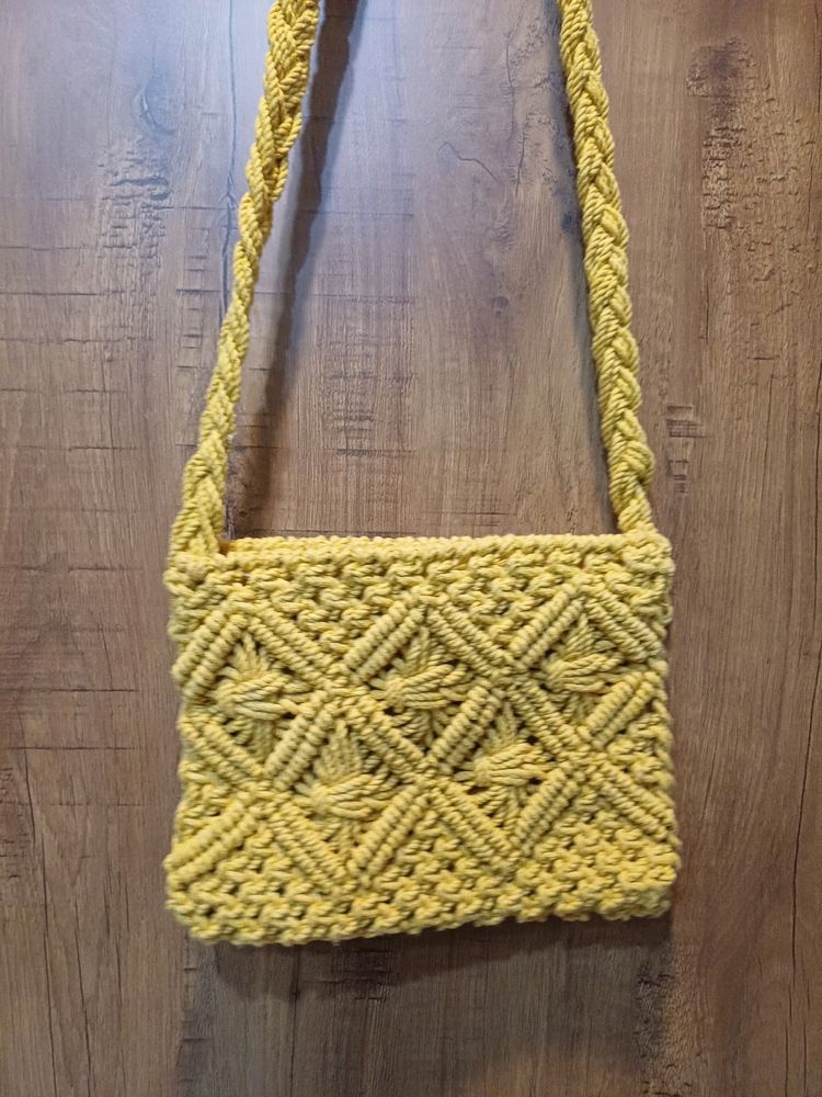 Mustard Crochet Handbag✨️