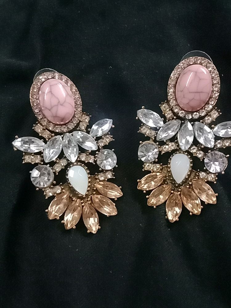 Peach Rose Gold , Ad Earrings