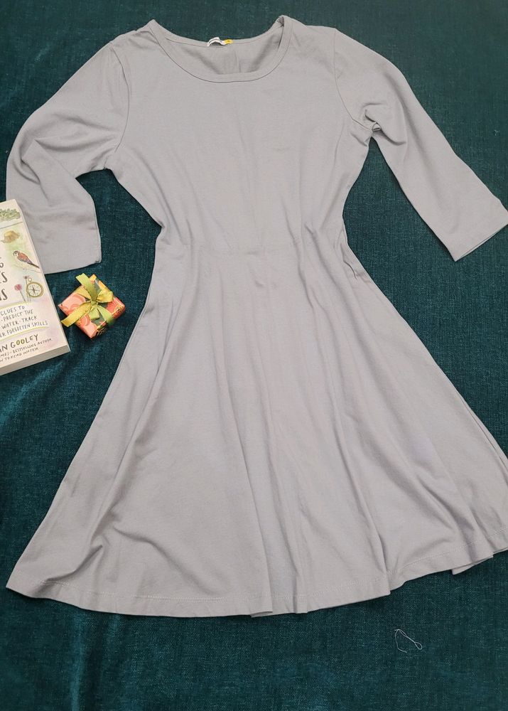 Pintresty Aesthetic Vintage Cottagecore Grey Dress