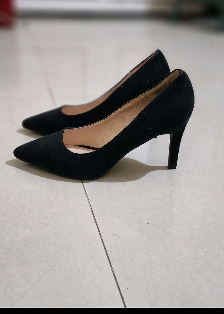 Sassy Black Suede Party Stilettos