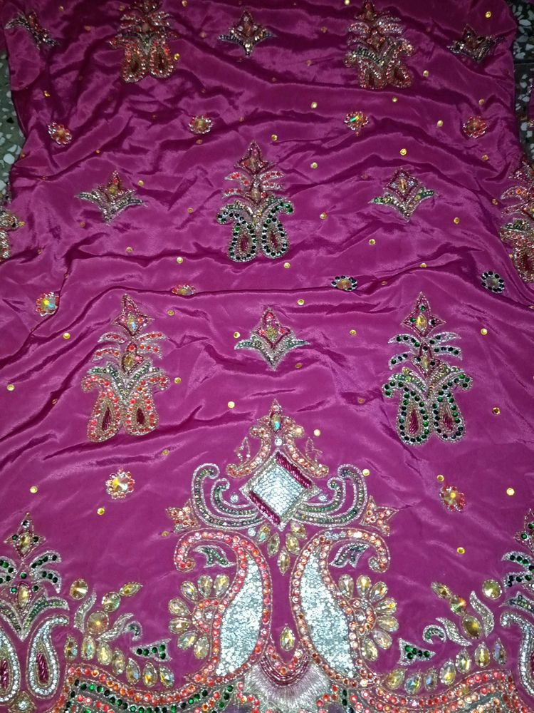 Rose Silk Suit Set With Dupatta