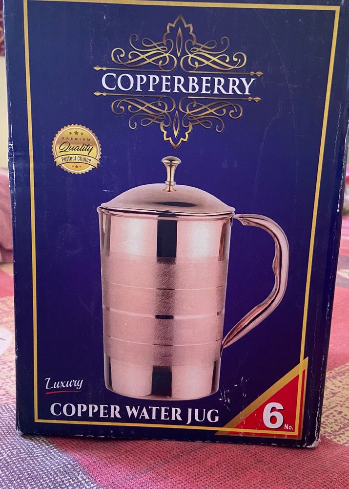 COPER JUG WITH FREE 250 Ml GLASS