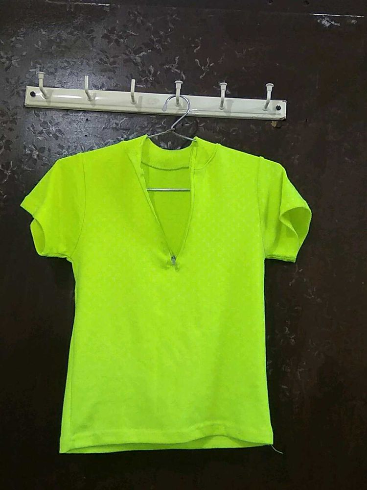 Neon Colored Crop Fitted Top