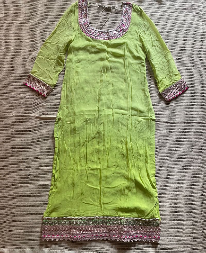 Parrot Green Heavy Kurta