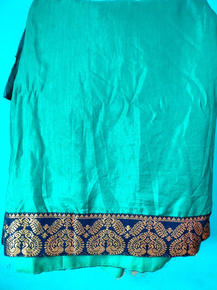 Peacock Printed Saree Without Blouse