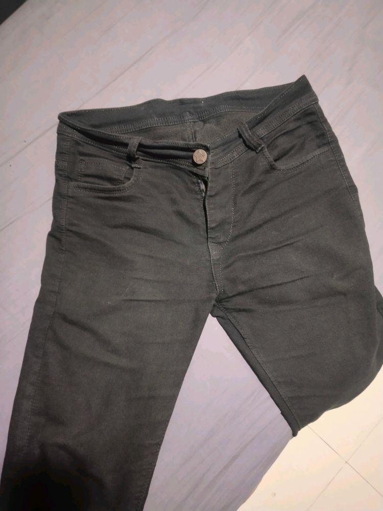 Jet Black Jeans For Men - Size 32