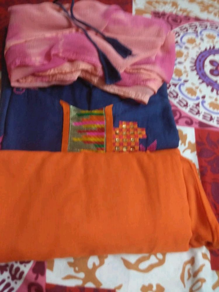 Blue and Orange Suit Set