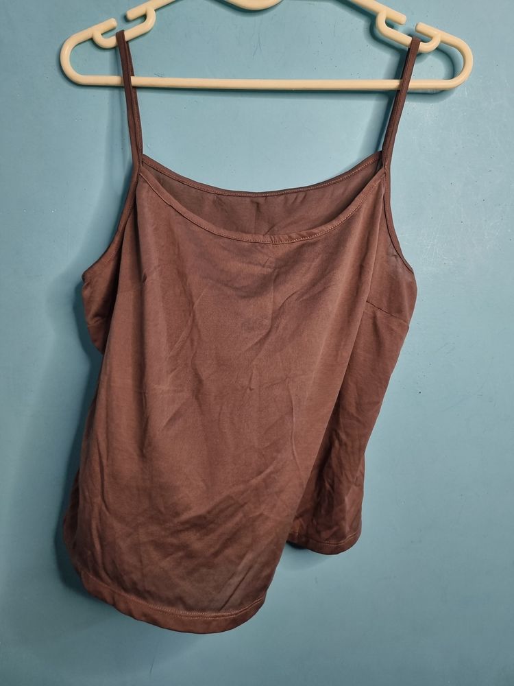 Brown See Through Camisole Top