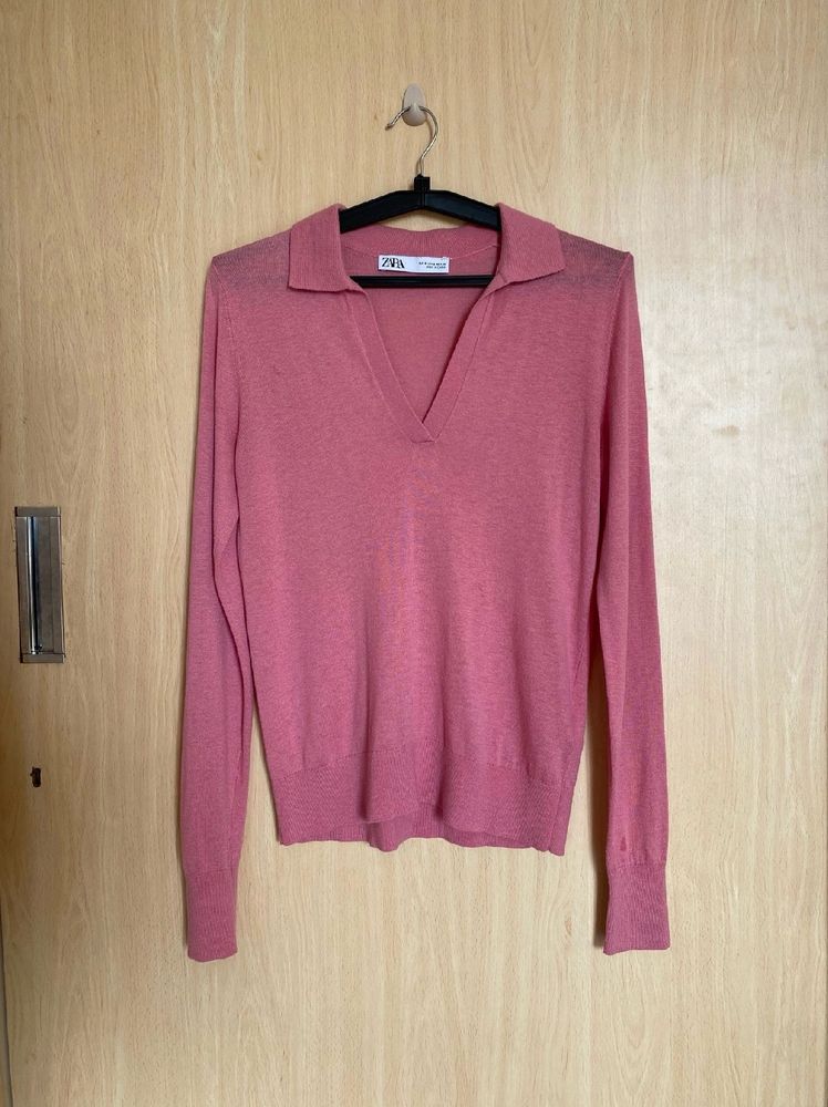 Zara Pink Polo Sweater