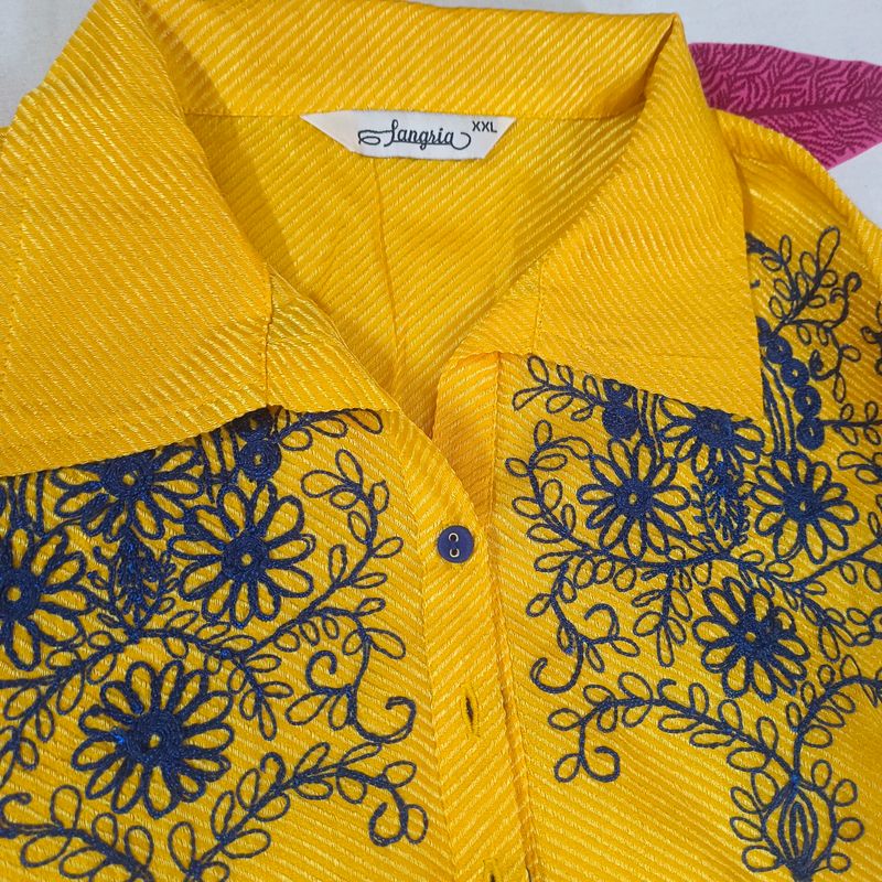 💛 Beautiful Yellow Embroidery Kurta