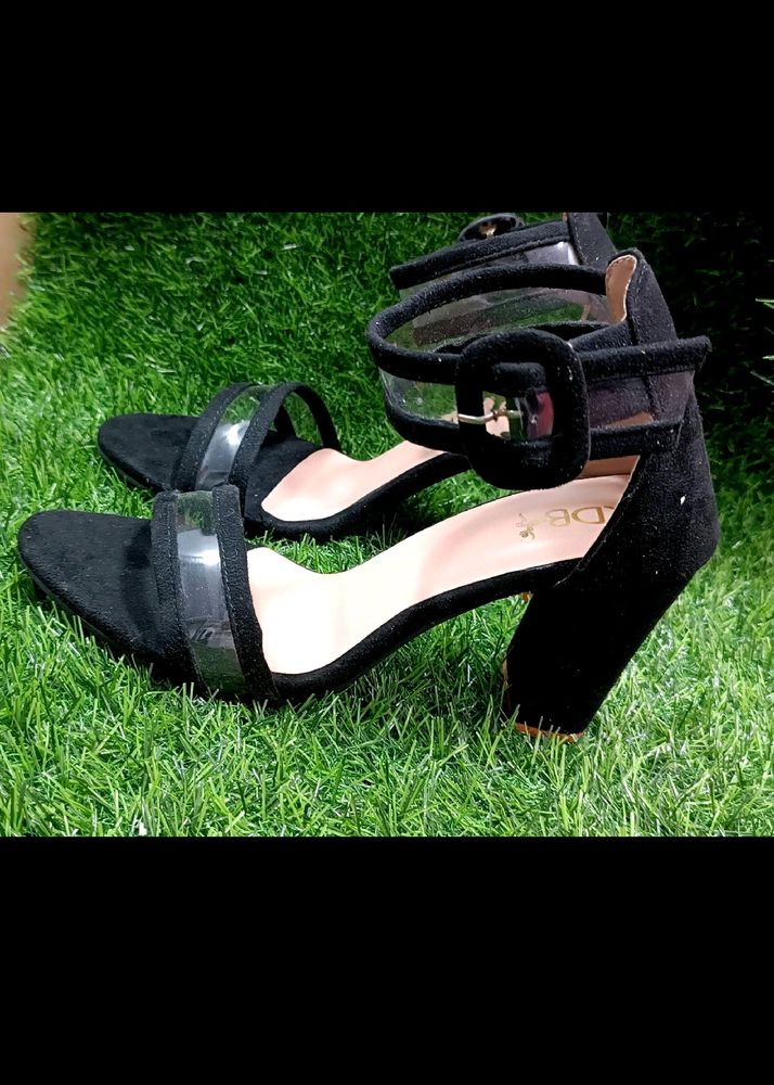 Ankle Strap Black High Heels Euro 38