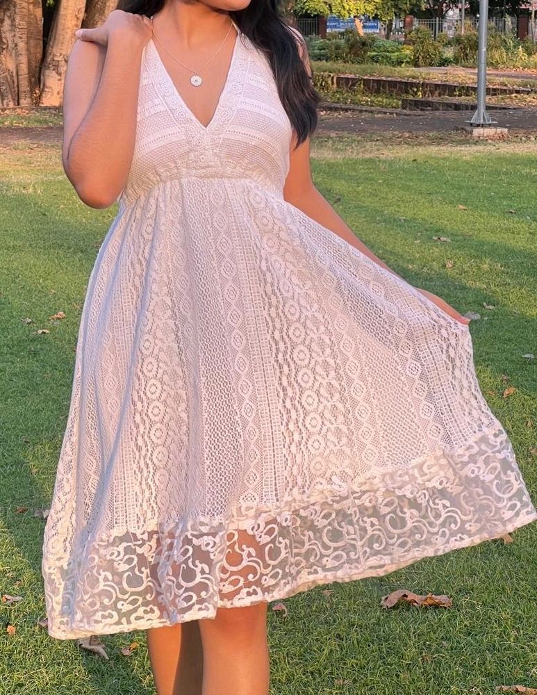 Lacy White Summer Dress