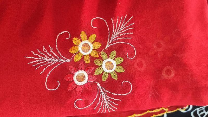 Never Used Red Georgette Saree