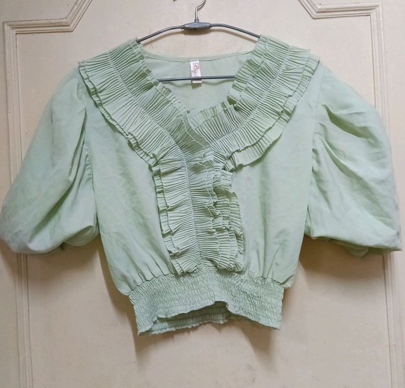 Green Baloon Top(Blouse)