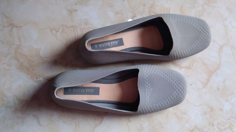 Heart Printed Grey Bellies Slipper