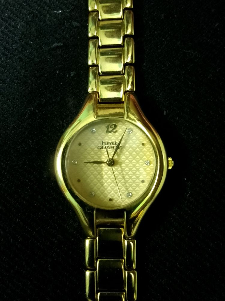 NEW NO USED 23.GOLD PLATETED HMT WATER RESISTANT WATCH FOR GIRLS & WOMAN'S.