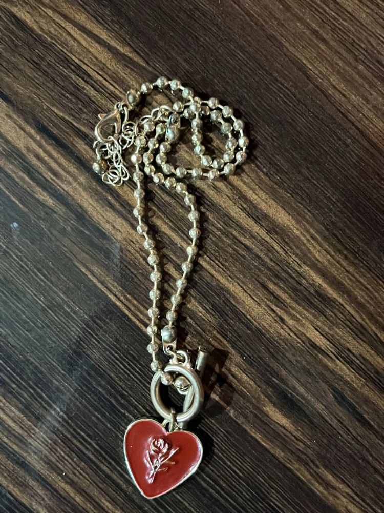 Red Heart Gold Chain