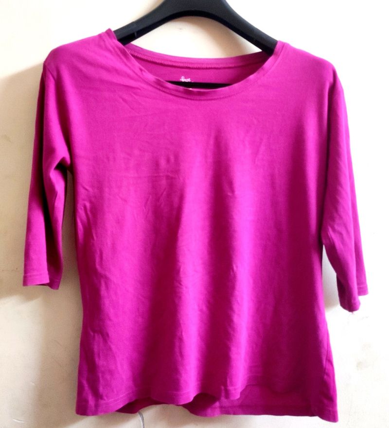 Woman Pink T Shirt, Size : L , Very Good Condition