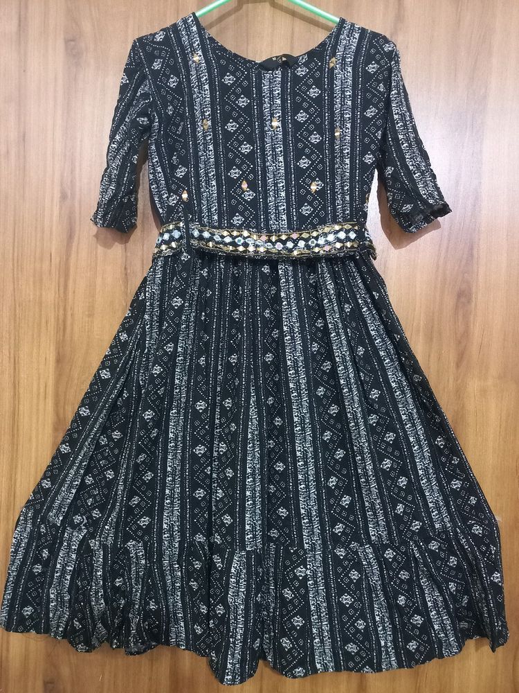 Black Anarkali Type Kurti