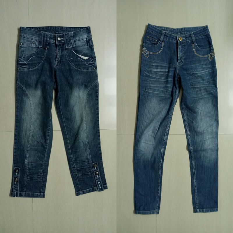 Combo Of Denim Jeans & Capri (Women)