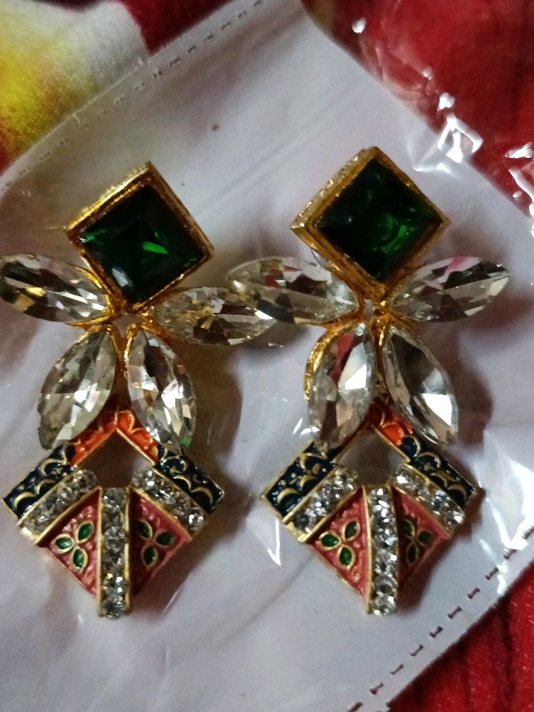 Ad Stone Kundan Earring