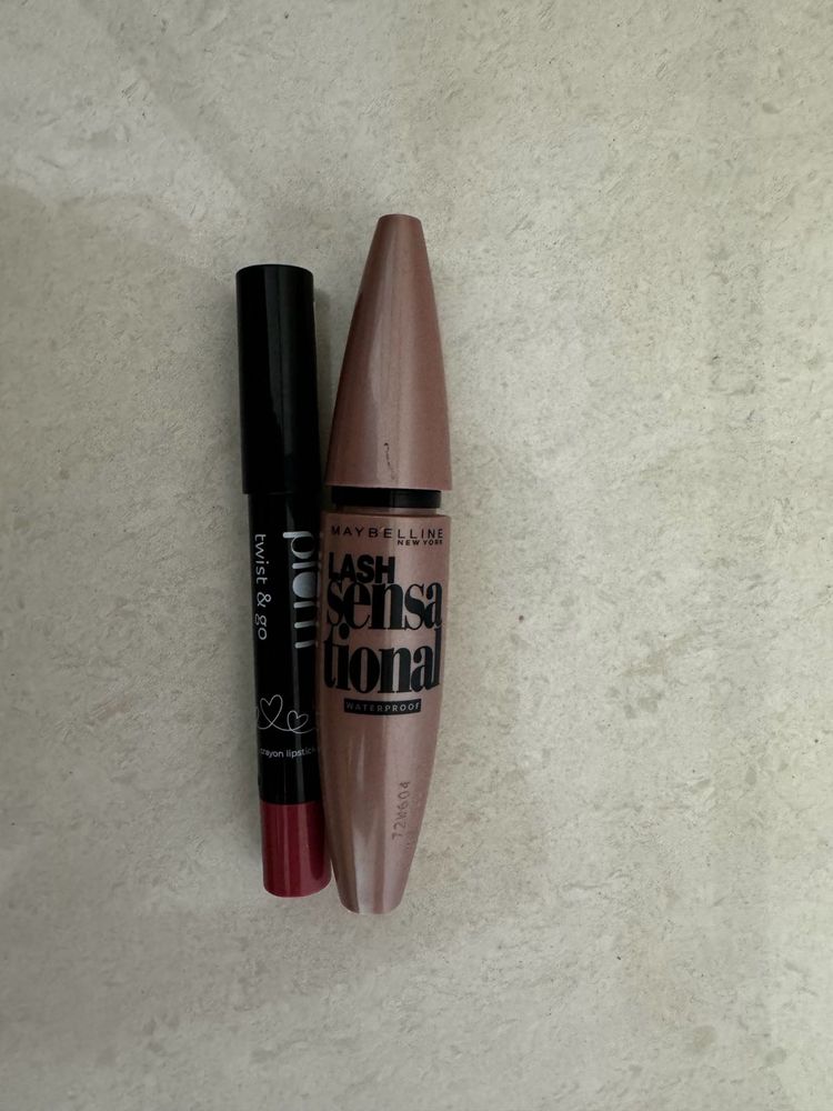 Maybelline mascara And Plum Lipstick