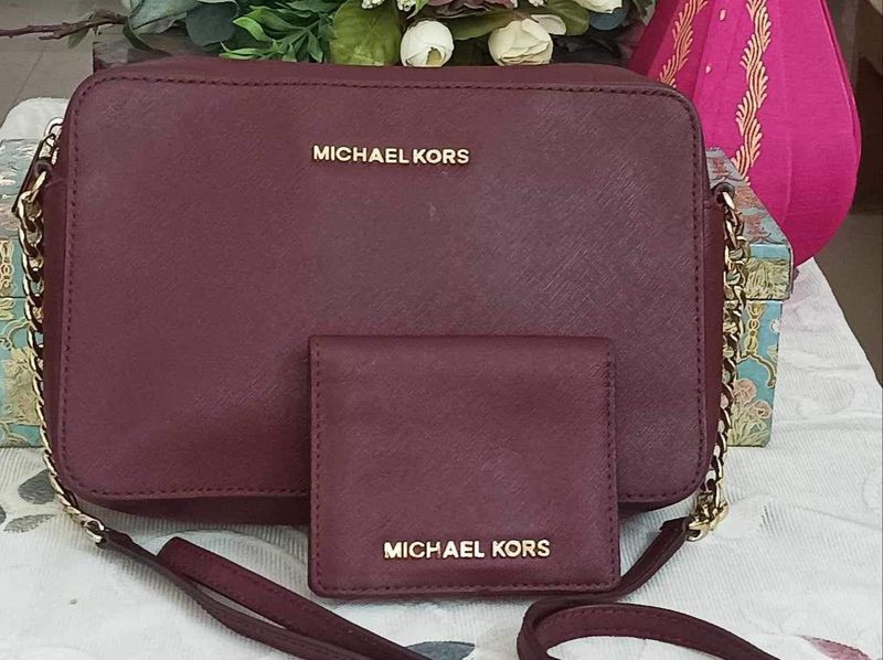 Original Micheal Kors Merlot Crossbody Bag