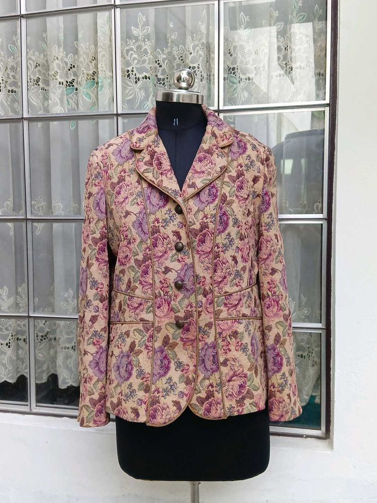 Vintage Floral Print Coat