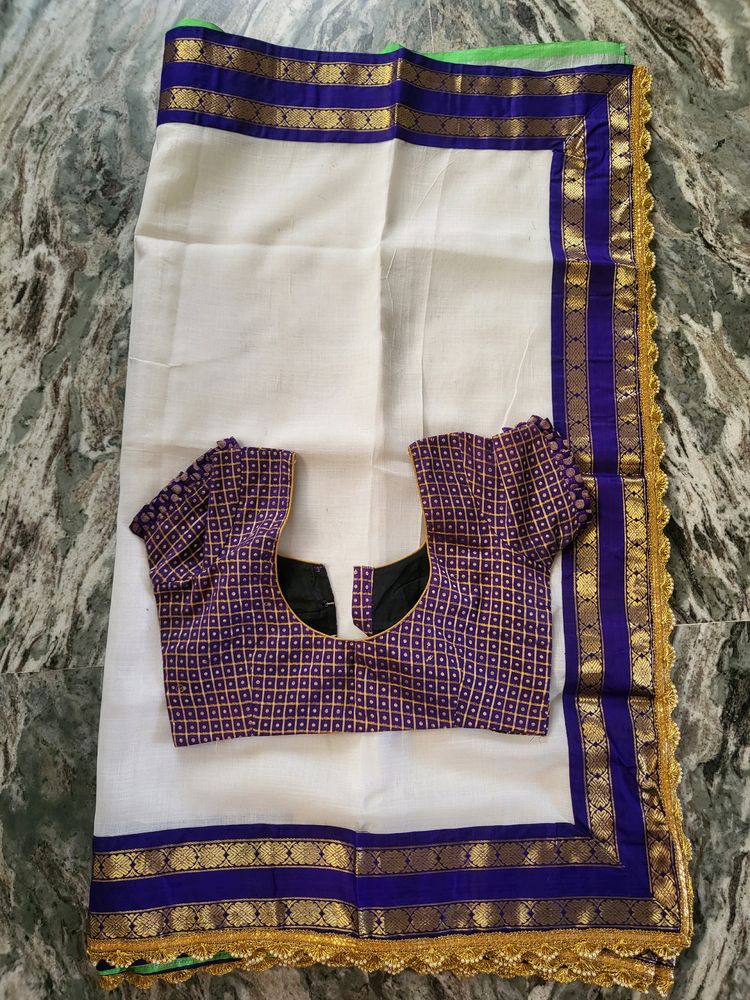 Lenin Saree With Kanchi Border