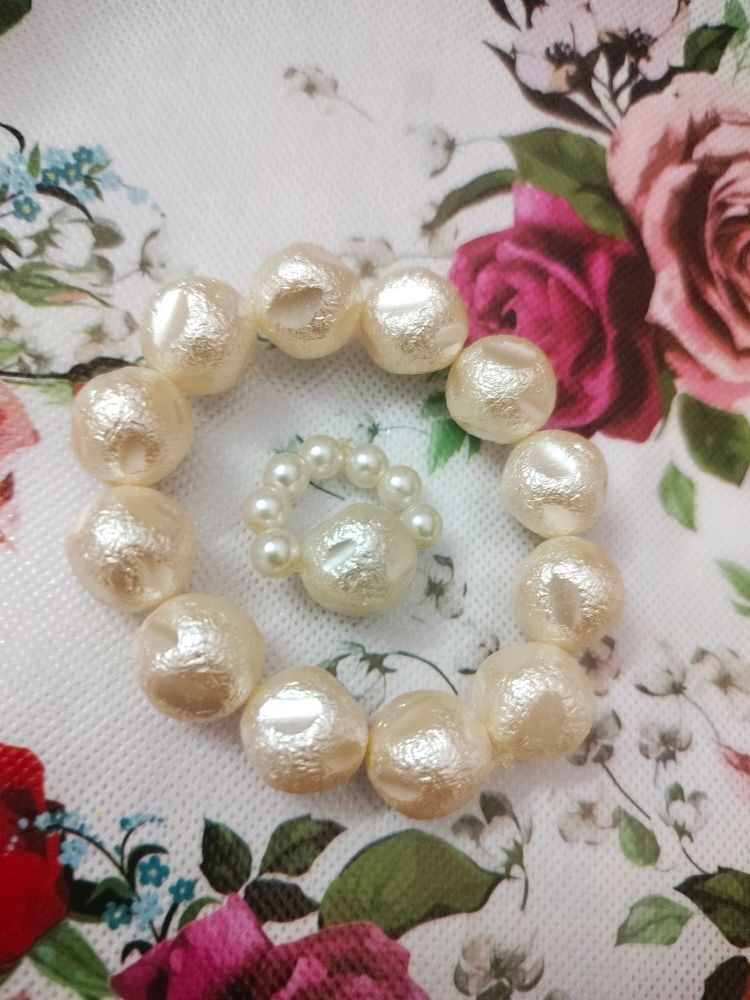 Pearl Bracelet & Ring Combo