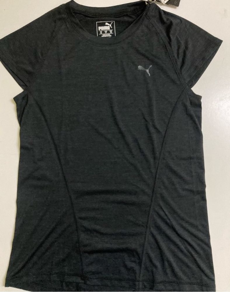 PUMAWomen Self Design Round Neck Black, Grey T-Shi