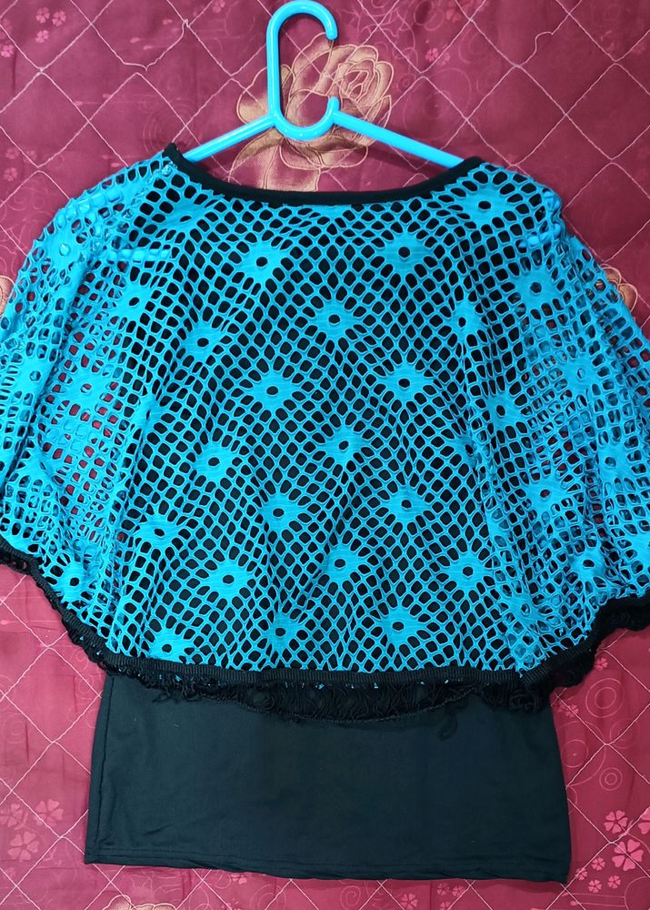 Back And Blue Pocchu Style Top