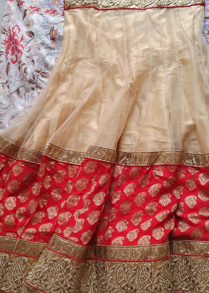 Red & Cream Lehenga