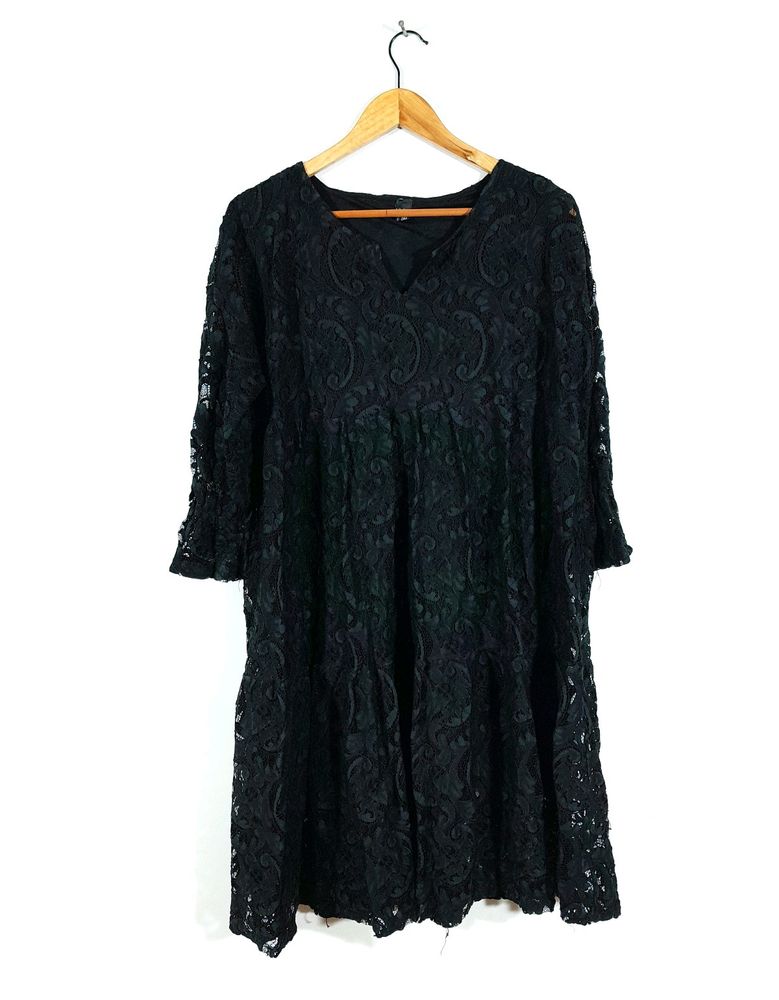 Black Knitted Lace Dress Fix Price