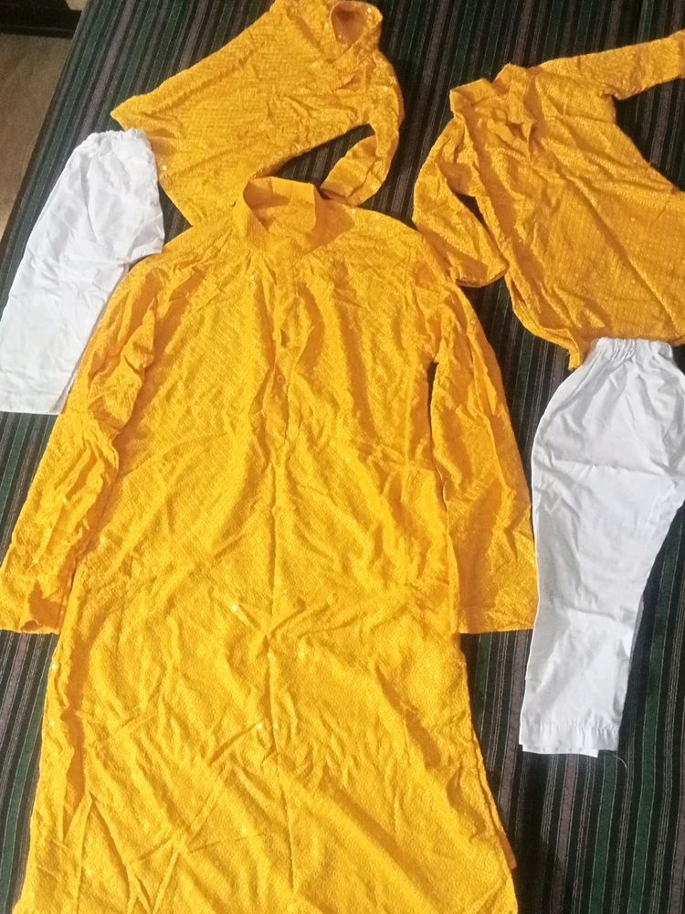 Father And 2 Son Kurta Pajama Set