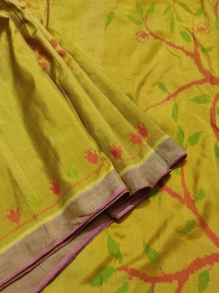 Mustard Yellow And Pink Rajkot Patola